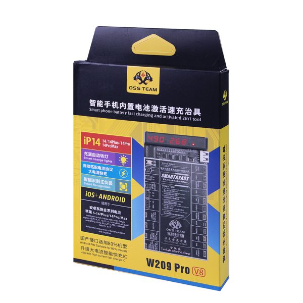 W209 Pro V8 Smart Phone Battery Fast Charging Activation Board for iPhone 5-14 Pro Max for Samsung CircuitBoard Charging Tester